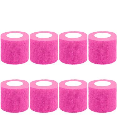 BQTQ 8 Rolls Cohesive Bandage 2 Inch Self Adherent Sport Wrap Tape Stretch Bandage Wrap Athletic Tape for Human and Animals Ankle Sprains Swelling Neon Pink Neon Pink 2 Inch