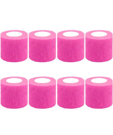 BQTQ 8 Rolls Cohesive Bandage 2 Inch Self Adherent Sport Wrap Tape Stretch Bandage Wrap Athletic Tape for Human and Animals Ankle Sprains Swelling Neon Pink Neon Pink 2 Inch
