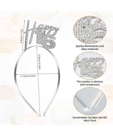 NICENEEDED 16th Birthday Headband Rhinestone Happy Birthday Crown Headband Headhoop Goddess Tiara Headress for Women Birthday Party Hair Decoration Accessories - Buy Online on GoSupps.com