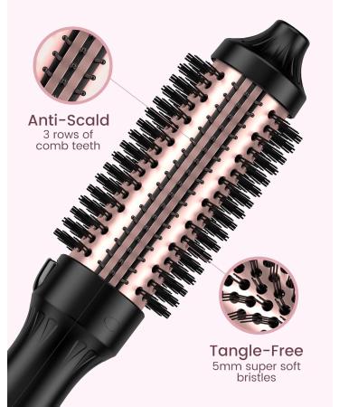 Airflow Thermal Brush - 1.5 Inch Negative Ion Heated Round Brush for Volumizing Curling & Straightening | Fast Heating & Dual Voltage - Midnight Black - Buy Online on GoSupps.com