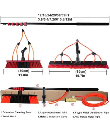 Water Fed Pole Kit Window Cleaning Pole Water Fed Telescopic Brush Extendable Cleaner Conservatory Roof for Photovoltaic Panel Cleaning Trucks 3.6M-12M 30cmbrush-18FT/5.4M 55cm Brush Head 8M/27FT - Buy Online on GoSupps.com