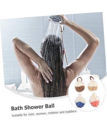 4pcs Bath Flower Shower Sponge - Mesh Bath Ball Pouf Scrubber Set for Relaxing Bubble Baths - Buy Online on GoSupps.com