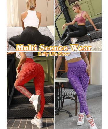 ViCherub Scrunch Butt Leggings for Women - TIK Tok Butt Lifting Yoga Pants, Tummy Control, High Waisted Booty Tights - Black, Large - Buy Online on GoSupps.com