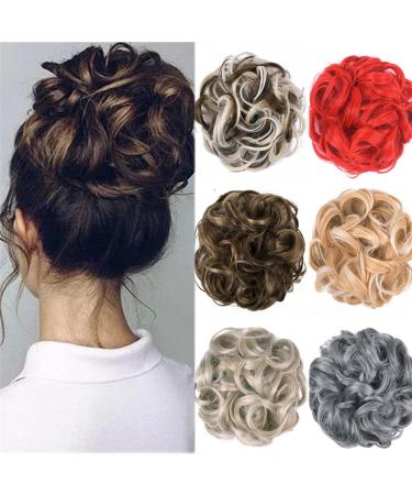 Hair Chignon 1pc Messy Bun Hair Slice Synthetic Curly Hair Bun Ponytail Hair Extensions Elastic Bungee Hair Ties for Daily Wear Messy Bun Hair Piece (Color : 9H19) - Buy Online on GoSupps.com