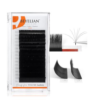 Easy Fan Volume Eyelash Extensions Premade Fan Eyelash Extension Self Fanning Lash Extension 3D Matte Black Faux Mink Professional Salon Use Lashes Extensions by BEYELIAN 0.05 D Curl Mix 8-15mm