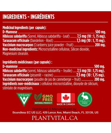 Plantvital Bundle Power Duo: Berberine 500mg-120 Capsules for Immunity & Cardio Health and D Mannose with Cranberry 1000mg-120 Capsules for Urinary Tract Support -Vegan Non-GMO. - Buy Online on GoSupps.com
