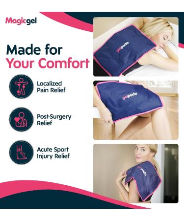Magic Gel Cooling Pad for Injuries - 38x28 cm Cold Therapy Compress | Pain Relief Cool Pack | 1-Pack Fridge Package - Buy Online on GoSupps.com