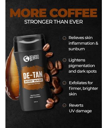 Bear_do De-Tan Body Wash for Men | Tan Removal & Caffeine Formula | 200ml with Coffee & Aloe | Refreshing Cleanse for Body & Face - Buy Online on GoSupps.com