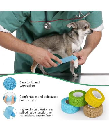 8 Roll Self Adhesive Bandage Colorful Vet Wrap for Dogs Cats Bird Elastic Wrap Bandages for Medical Sports Non-sticky Hair Bandage Tape 2.5cm *4.5m - Buy Online on GoSupps.com