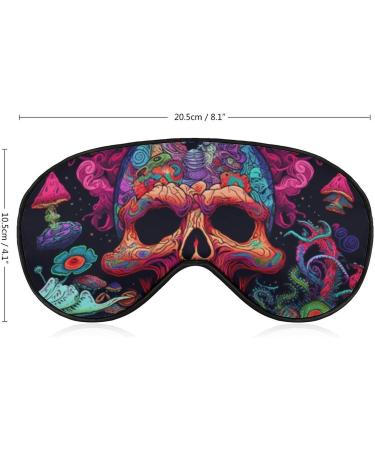 Blacklight Skull Flower Sleep Eye Mask | Elastic Strap | Unisex Eye Mask for Sleep, Travel, Nap - Buy Online on GoSupps.com