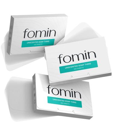 FOMIN - Antibacterial Paper Soap Sheets for Hand Washing - (300 Sheets) Unscented Portable Travel Soap Sheets  Dissolvable Camping Mini Soap  Portable Soap Sheets