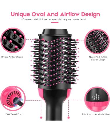 Professional Salon One-Step Hair Dryer & Hot Air Brush & Blower Brush with Negative Ions For Straight and Soft Curls 4 in 1 Hair Brush Dryer & Styler (110v 1000W) - Buy Online on GoSupps.com