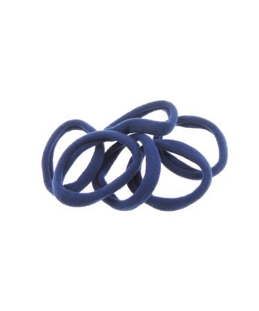 Ladies Girls Pack of 6 Thick Stretchy Ponios Elastic Scrunchie Hair Ties (Navy) navy