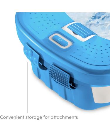 HoMedics Bubble Bliss Deluxe Foot Spa with Heat Massaging Arch - 3 Acupressure Attachments | Improves Circulation, Soothes Tired Muscles | Built-In Storage and Splash Guard | Blue - Buy Online on GoSupps.com