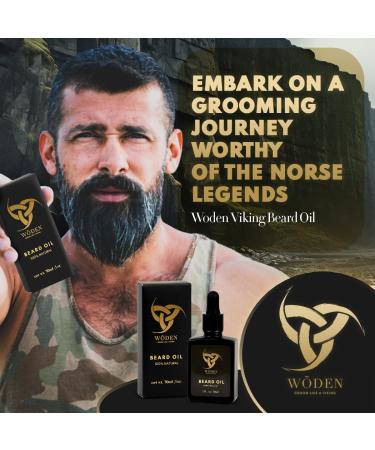 Woden Beard Oil - 100% Natural Growth & Softening Conditioner for Men | Fenrir Spicy Wood Fusion | 30ml Blackseed Oil Formula - Buy Online on GoSupps.com