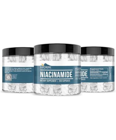 Earthborn Elements Niacinamide (Vitamin B3) Capsules No Magnesium Fillers No Flush 200 Count (Pack of 1) - Buy Online on GoSupps.com