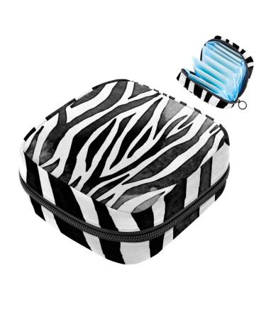 Storage bags for women's bandages zebra patterns black and white portable menstrual pad pocket panty lips tampons women's bandages storage holder for women school office