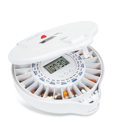 Med-E-Lert Premium Locking Automatic Pill Dispenser (XL Solid White Lid)