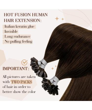 Hetto Real Hair Extensions Bonding #4 Dark Brown 22 (55cm) - Remy Hair Recovery 50g - Buy Online on GoSupps.com