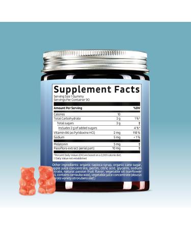 Bears with Benefits Vegan Melatonin 5mg Gummies Sleep Gummies for Reduced time to Fall Asleep with Vitamin B6 & Passion Fruit Extract - Super Snooze Sleep Vitamin (30 Gummies) 1 Count (Pack of 30) - Buy Online on GoSupps.com