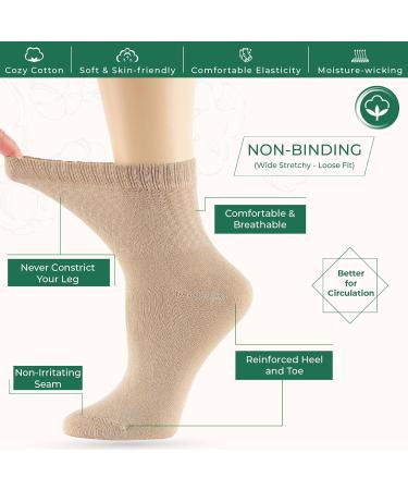 Women's Cotton Diabetic Quarter Novelty Socks - 4 Pack | Large Size 10-12 | Heart Stripe Flower Designs | Comfortable & Stylish Socks for Shoe Size 8-12 - Buy Online on GoSupps.com