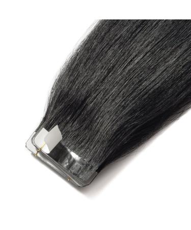 Elailite Tape In Extensions - 20 Wefts Human Hair 45 cm #1 Black for Girls - Buy Online on GoSupps.com