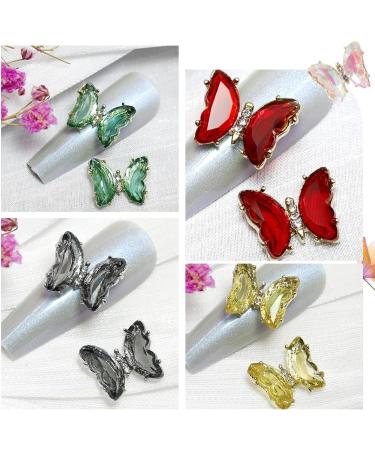 Zayookey 24 Pcs Butterfly Nail Charms 3D Nail Art Diamonds Glitter Acrylic Butterfly Rhinestones for Nails Gems Decor Crystal Nail Design DIY (Nail Accessories) - Buy Online on GoSupps.com