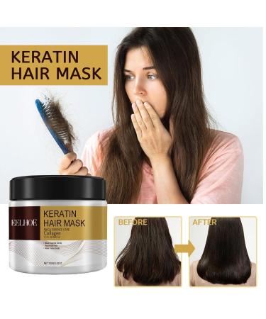 Keratin & Collagen Hair Mask - Deep Conditioner for Soft Hydrated Hair | 100g Professional Treatment - Buy Online on GoSupps.com