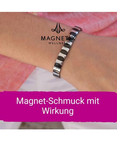 Shop Magnetix Wellness Flexi Magnet Lighting Bond Classix I Magnetic Jewelry - Black/Silver High-Glossy Perfect Fit for Swollen Wrists XXL - Buy Online on GoSupps.com