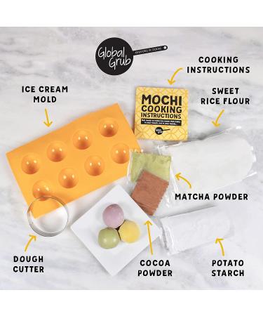 Global Grub DIY Mochi Ice Cream Kit - Matcha & Cocoa Flavors, Makes 32 Pieces - Buy Online on GoSupps.com