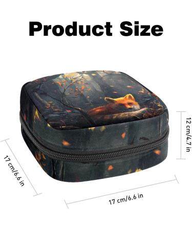 Buy Menstrual Pad Bag with Zipper - Stylish Fox in the Forest Design for Women & Girls | Durable Tampon Collection Bag - Buy Online on GoSupps.com