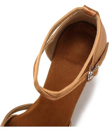 Yokala Women's Tan Open Toe Heels - 1.5 Inch | Stylish & Comfortable - Buy Online on GoSupps.com