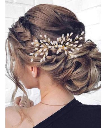 Yokawe Gold Bridal Wedding Hair Comb - Vintage Rhinestone Side Combs for Women and Girls - Buy Online on GoSupps.com
