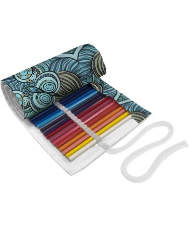 ABAKUHAUS etnico Roll Up Pencil Case Aqua Color Palette Hippie Durable & Portable Pencil Organizer 48 Holes Multicolor - Buy Online on GoSupps.com