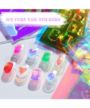 Self-Adhesive Decals Manicure Holographic Nail Sticker Ice Cube Aurora Mix Styles(set 04) - Buy Online on GoSupps.com