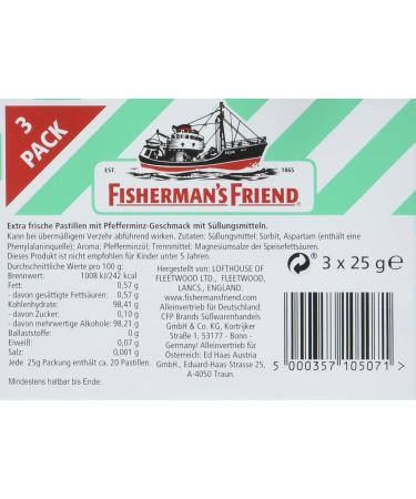Fisherman's FRIEND Mint Candies - 14 Multipack (3 Bags Each) | Sugar-Free Vegan Peppermint & Menthol for Fresh Breath | 14 x 75g - Buy Online on GoSupps.com