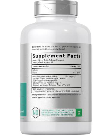 Horb ach Multi Collagen Protein 2000 mg | 180 Capsules | Hydrolyzed Collagen Type I II III V X | Keto & Paleo Friendly Non-GMO Gluten Free Supplement - Buy Online on GoSupps.com