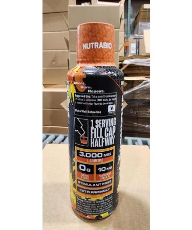 NutraBio L-Carnitine Liquid Shots 3000mg (Peach Rings) - Zero Carbs & Sugars Vitamin B-5 for Energy & Muscle Recovery - International Shipping Available - Buy Online on GoSupps.com