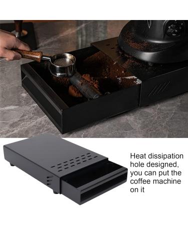 Coffee Grind Knock Box - Stainless Steel Powder Drawer for Home & Shop - Black - Buy Online on GoSupps.com