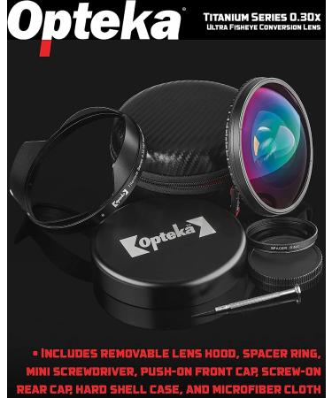 Opteka OPT-SC58FE Titanium Series 0.3X HD Ultra Fisheye Lens | 58mm Camcorder Accessory - Buy Online on GoSupps.com