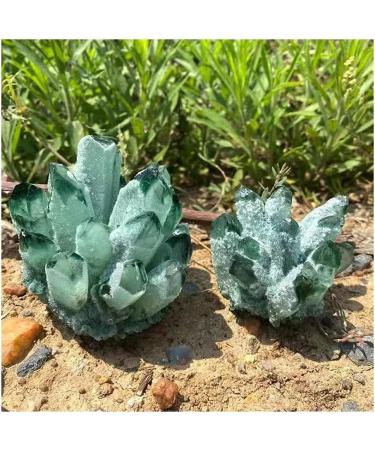 for Natural Green Ghost Phantom Quartz Crystal Cluster Rock Stones and Crystals Specimen Home Decor Full of Texture - Buy Online on GoSupps.com