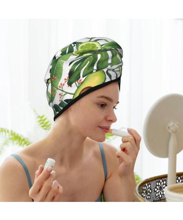 Super Absorbent Watercolor Green Tropical Microfiber Hair Towel Wrap - Quick Dry Coral Velvet for All Hair Types - Buy Online on GoSupps.com