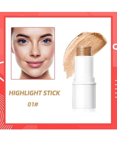Multifunctional Makeup Stick 3D Highlighter Blush and Rouge Lip Stick Waterproof Highlighter Blush Stick Cream Texture Anti-Sweat Makeup Stick for Cheeks Lips and Eyes Highlighter (No. 01) - Buy Online on GoSupps.com
