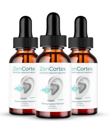 IDEAL PERFORMANCE Zencortex Tinnitus Relief for Ringing Ears Drops Zencortex Ring Clear Tinnitus Drops Tinnitus Treatment Supplement Ear Ringing Relief Tinnitus Zen Cortex Reviews (3 Pack)