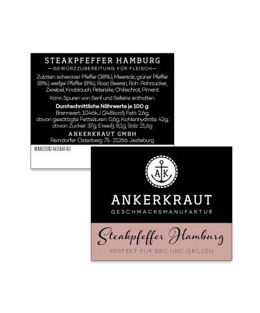 Ankerkraut Steak Pepper Hamburg - Coarse Steakhouse Pepper Blend in Cork Glass - 80g | International Shipping Available - Buy Online on GoSupps.com