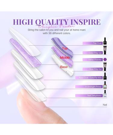 Morovan Poly Gel Starter Set - 8 Colors Nail Kit with UV Lamp & 48 Glitter | DIY Nail Art - Buy Online on GoSupps.com