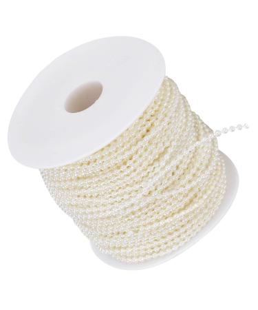 NestNiche Faux Ivory Pearl Strand Bead Roll for Wedding Party Decoration Craft Supplies Girls 0.1 inch(Cream)