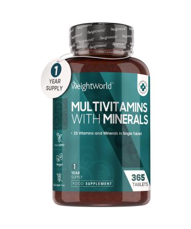 Vegan Multivitamin Tablets for Men & Women with 25 Active Multivitamins & Minerals Like Iron Zinc & Vitamin D - Peppermint Flavour Micro Tablets - 1 Year Supply -Multivitamins Nutritional Supplement