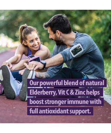 Sambucus Elderberry Zinc Vitamin C Supplement - Immune Support for Adults - 2 Month Supply - Buy Online on GoSupps.com