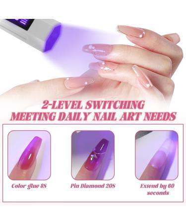 UV Nail Lamp Handheld UV Light Nail Dryer Curing Portable USB Rechargeable Led Mini Nail Lamps Quick Drying 3W Flash Cure Nail Dryer with LED Screen Gift for Women for DIY at Home Travel White - Buy Online on GoSupps.com